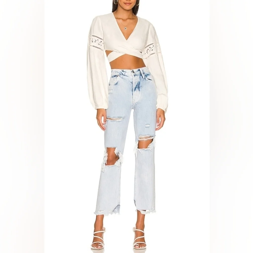 NWT Free People Tapered Baggy Boyfriend in Purple Rock - Picture 4 of 5